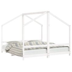 Greatstore Dětská postel bílá 2x (90 x 190) cm masivní borové dřevo