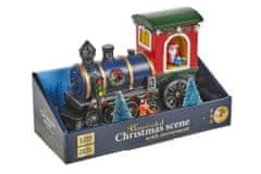 INTEREST Vánoční Express - Scéna vlak s LED diodami 22cm - Kluk čeká na dárky.