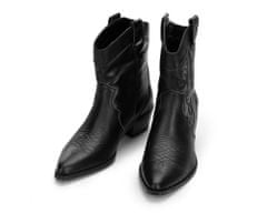 Wittchen Dámské krátké kožené kovbojské boty s výšivkou