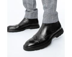Wittchen Pánské kožené boty s perforací na silné podrážce