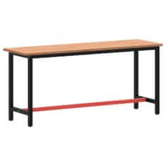 Greatstore Pracovní stůl 180 x 55 x 81,5 cm masivní bukové dřevo a kov