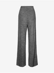 Vero Moda Tmavě šedé dámské žíhané široké kalhoty VERO MODA Chill XS
