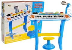 shumee Klávesnice s mikrofonem a klavírní židle USB modrá