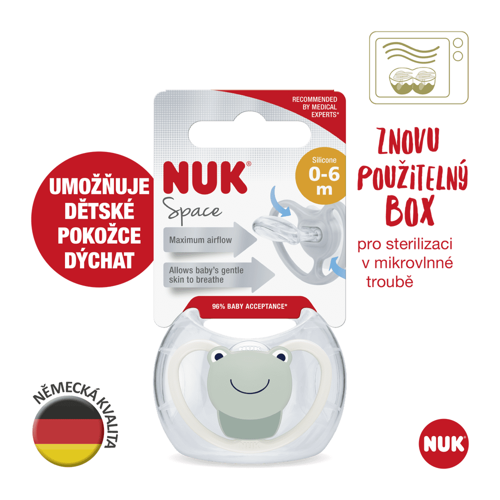 Levně Nuk Dudlík Space 0-6m BOX žabka