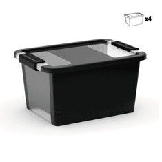 KETER Úložný box z recyklovaného plastu s víkem Bi-Box S 11 l, 19x36,5x26 cm, 4 ks