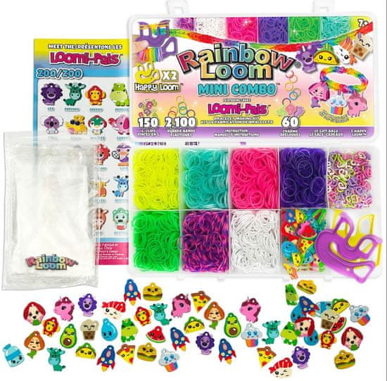 Rainbow Loom Loomi-Pals Mini Combo set - výrobky a náramky z gumiček