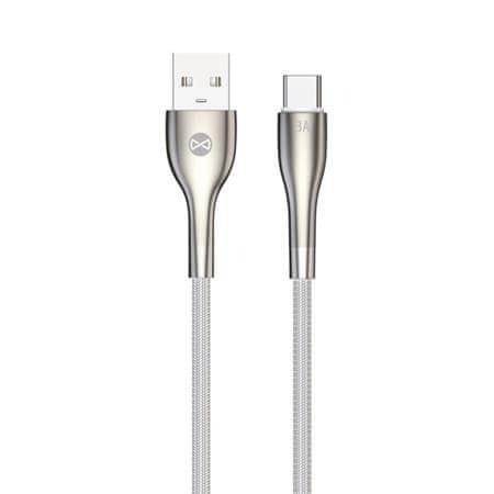 Forever Datový kabel Sleek USB na USB-C 1m 3A DATUSBC3ASLFOWH, bílý