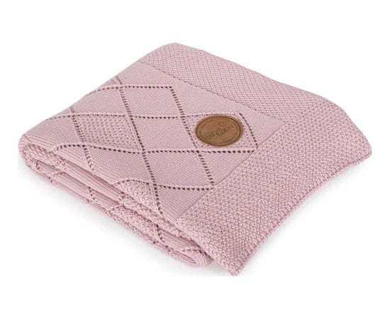 Ceba Baby CEBA Deka pletená v dárkovém balení 90x90 rýžový vzor růžová