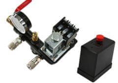 MAR-POL Tlakový spínač pro kompresor s manometrem, vnitřní závit 1", 230/400V M8069863