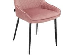 Danish Style Jídelní židle Maya (SET 2 ks), samet, růžová