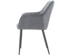 Danish Style Jídelní židle Elvira (SET 2 ks), samet, šedá