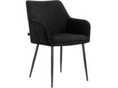 Danish Style Jídelní židle Elvira (SET 2 ks), samet, černá