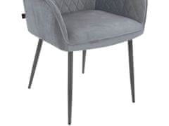 Danish Style Jídelní židle Elvira (SET 2 ks), samet, šedá