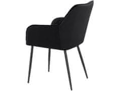 Danish Style Jídelní židle Elvira (SET 2 ks), samet, černá