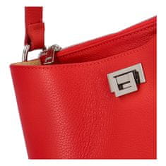 Delami Vera Pelle Jedinečná dámská kožená kabelka Vapeta, červená