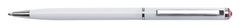 ART CRYSTELLA Kuličkové pero "SWS SLIM", bílá, růžový krystal SWAROVSKI, 13 cm, 1805XGS560