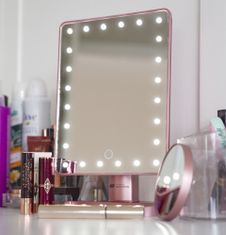 RIO 24 LED TOUCH DIMMABLE COSMETIC MIRROR - Rose gold