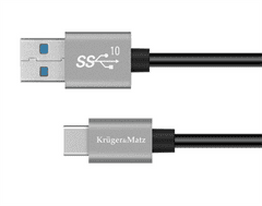 Krüger&Matz Kabel USB Kruger&Matz KM1262 USB / USB-C 10Gbps 0,5m černý