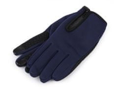 Kraftika 1pár (vel. xl) modrá rukavice softshell, dotykové, unisex