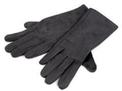 Kraftika 1pár šedá tmavá dámské rukavice přechodní, dotykové
