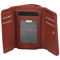 Coveri WORLD Malá dámská koženková peněženka Rossalinn, cihlová červená