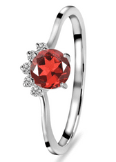 Klenoty Amber Luxusní stříbrný prsten s granátem a topazy Spirit Velikost: 54