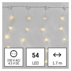 Emos LED vánoční řetěz Dropi s programy 1,7 m teplá bílá