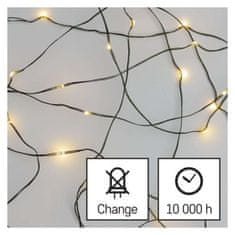 Emos Vánoční LED řetěz Nanos zelený s časovačem 4 m teplá bílá