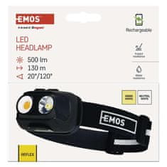 Emos EMOS COB LED nabíjecí čelovka P3542, 500lm, 130m, Li-pol 1200 mAh P3542