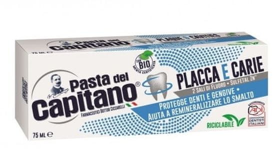 Pasta Del Capitano PLACCA E CARIE - zubní pasta s fluorem pro ochranu proti plaku a kazu 75 ml