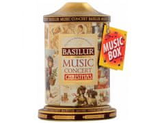 sarcia.eu BASILUR Music Concert Christmas - Černý sypaný cejlonský čaj, plechovka s hrací skříňkou, vánoční čaj 100g x3