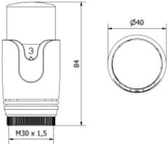 Mexen Termostatická hlavice pro radiátor, antracit (W900-000-66)