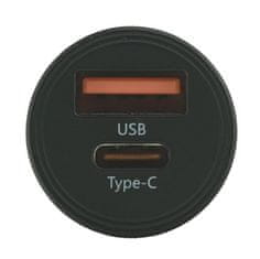 Compass Zástrčka 12/24V nízkoprofilová QC3/PD3 USB-A/USB-C 30W