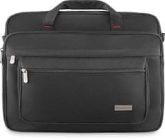 Pánská taška přes rameno do práce, prostorná černá městská taška s prostorem pro 15,6" notebook, nastavitelný ramenní popruh, polstrované dno, 35x40x20 / ZG808