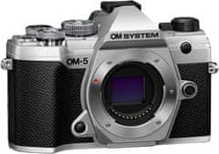 OM SYSTEM OM-5, stříbrná + objektiv 12-45mm F4.0 PRO (V210022SE000)