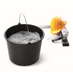 Stavební kbelík kbelík na maltu kbelík na maltu 12 L staveništní kbelík na omítku 31 cm kbelík na cement černý kbelík kbelík na vodu