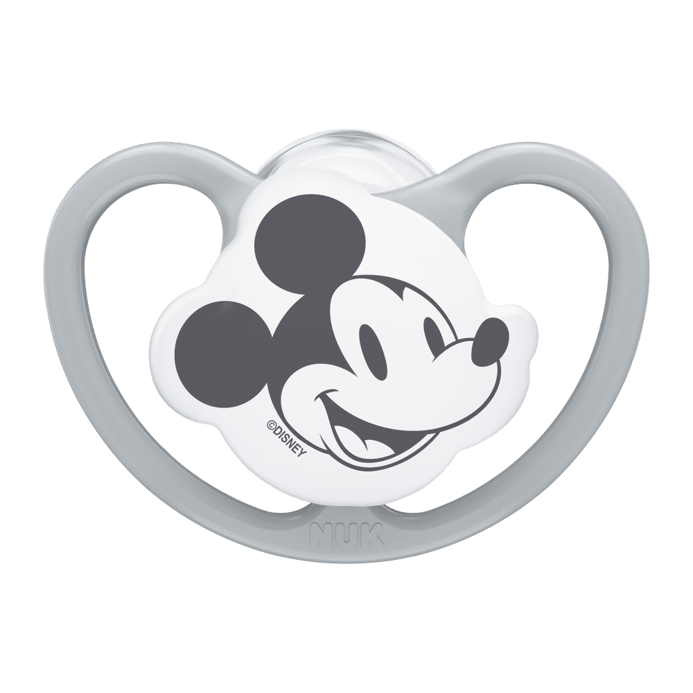 Levně Nuk Dudlík Space Disney Mickey 0-6m BOX šedá