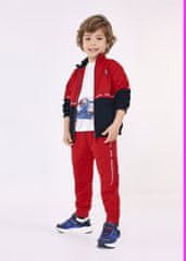 MAYORAL třídílný chlapecký teplákový set, červeno - černá mikina, 2x sportovní kalhoty Velikost: 9/134