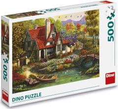 Dino Puzzle Chaloupka u řeky 500 dílků