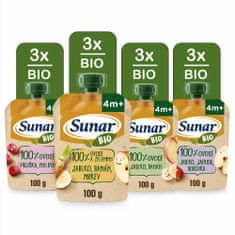 Sunar BIO ovocná kapsička mix příchutí 12 x 100 g