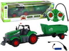 shumee Dálkově ovládaný traktor R/C Traktor s přívěsem 1:24 Svítí zeleně