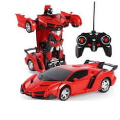 shumee Auto Robot Transformers 2v1 dálkové ovládání R/C Světlo Zvuk Drift Red
