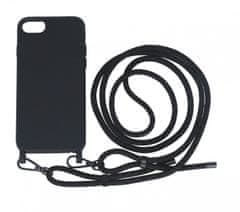 TopQ Kryt Simple iPhone SE 2020 černý se šňůrkou 111406