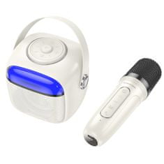 Borofone BP15 Bluetooth Karaoke mikrofon + reproduktor, bílý