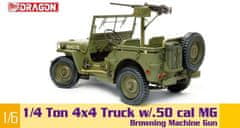 Dragon 1/4-Ton 4x4 Truck w/M2 .50-cal Machine Gun, Model Kit military 75052, 1/6