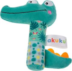 AKUKU Dětská pískací plyšová hračka s chrastítkem Akuku Krokodýl