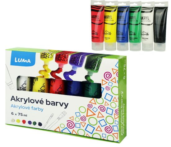 LUMA trading Akrylové barvy sada (6x75ml)