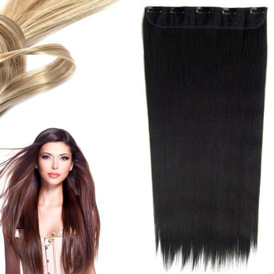 GIRLSHOW Clip in vlasy - 60 cm dlouhý pás vlasů - odstín 1B