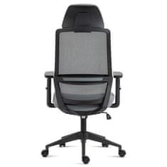 Autronic Kancelářská židle Kancelářská židle, černý plast, šedá látka, 1D područky, kolečka pro tvrdé podlahy (KA-V324 GREY)