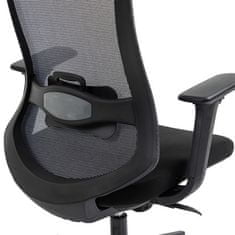 Autronic Kancelářská židle Kancelářská židle, černý plast, černá látka, 4D područky, kolečka pro tvrdé povrchy, houpací mechanika s polohovou areta (KA-V322 BK)